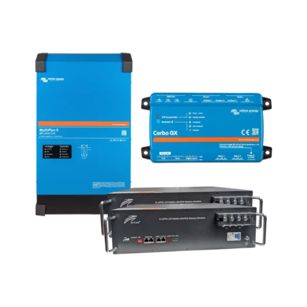 Система безперебійного живлення 4кВт 10,2кВт●год VictronEnergy MultiPlus-II + Ritar R-LFP51.2V100AH