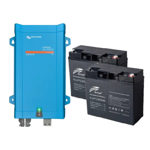 Система безперебійного живлення 614Вт●год Victron Energy + Ritar 1.20кВт