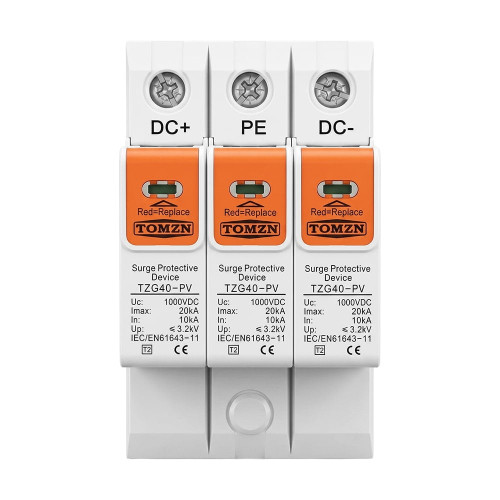 Обмежувач напруги TOMZN TZG40-PV 3P 1000V DC під DIN-рейку