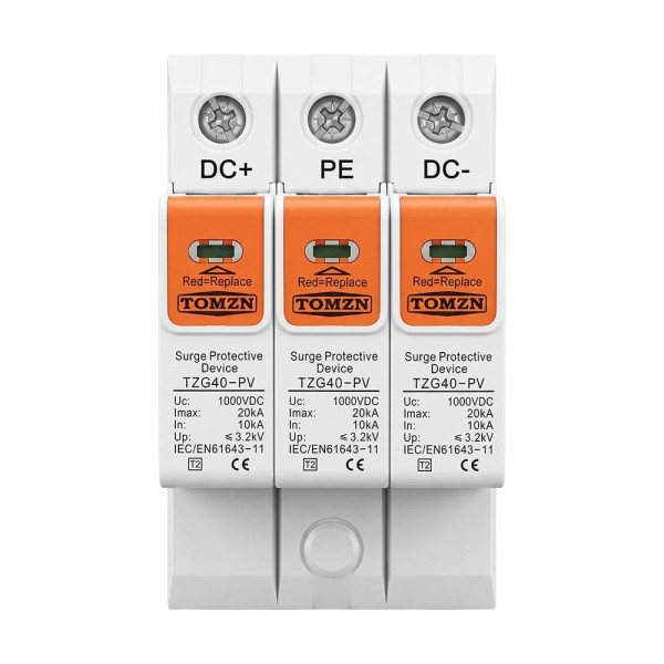 Обмежувач напруги TOMZN TZG40-PV 3P 1000V DC під DIN-рейку