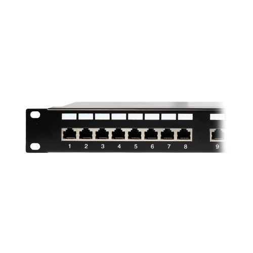 Патч-панель 24 порти NVC-PN-12/24 CAT5/CAT6 19" 1U екранована