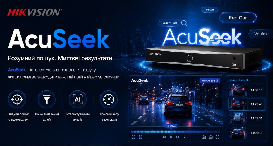 Hikvision AcuSeek: Нова ера інтелектуального пошуку в системах відеоспостереження