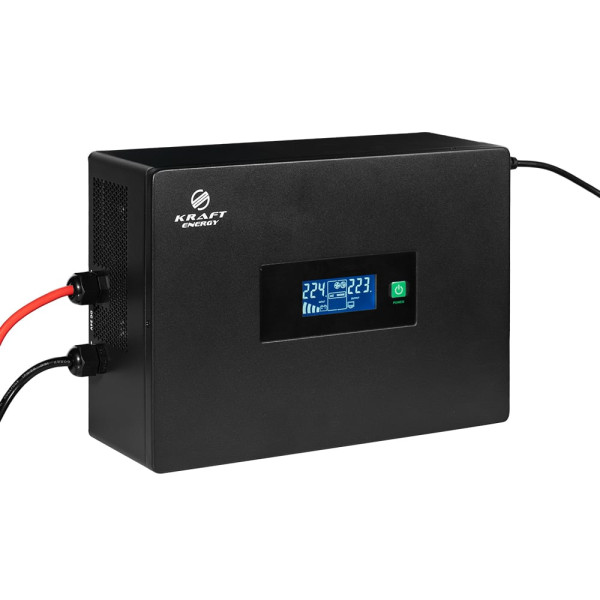 Високочастотний інвертор 1000VA/1kW Kraft KRF-SAVR1000VA/1kW-12V під зовнішній акумулятор