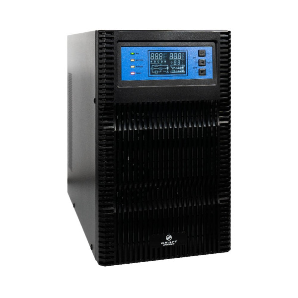 Джерело безперебійного живлення Kraft KRF-T3000VA/3000W(LCD) Pro Online UPS з вбудованими акумуляторними батареями