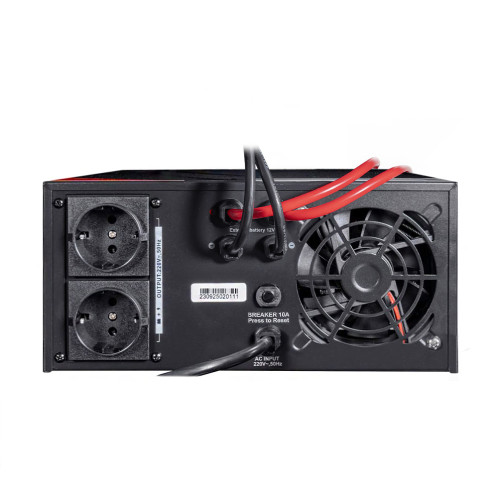 Інвертор Kraft KRF-AVR1000VA/800W-12V з правильною синусоїдою під зовнішній акумулятор