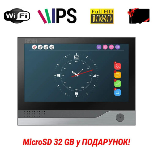 IP-відеодомофон 7 дюймів з Wi-Fi SEVEN DP-7578FHDW - IPS black