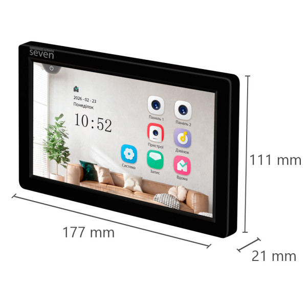 Відеодомофон 7 дюймів SEVEN DP-7570 FHD IPS black