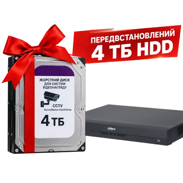 Відеореєстратор з HDD 4Тб Dahua DHI-NVR2216-I2 16-канальний 1U 2 HDD WizSense