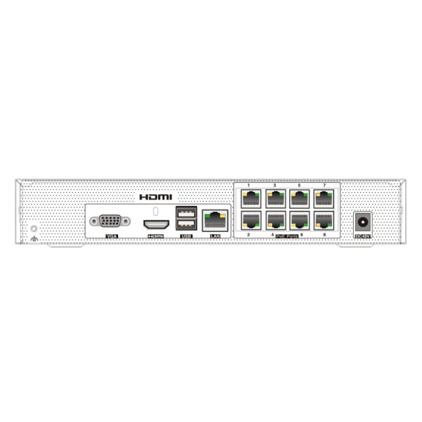 IP-відеореєстратор 8-канальний 8Mp TVT TD-3008H1-8P-B1-B з 8 портами PoE