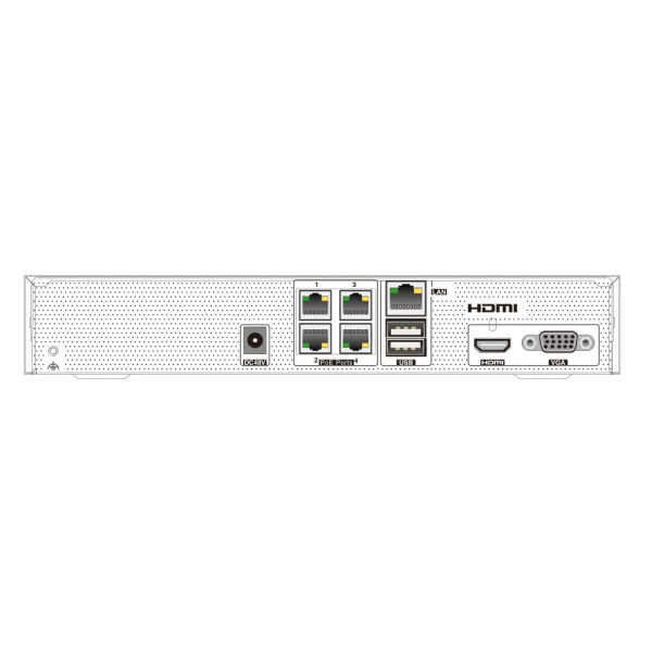 IP-відеореєстратор 4-канальний 8Mp TVT TD-3004H1-4P-B1-B з 4 портами PoE