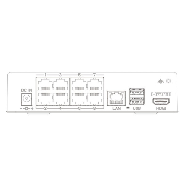 IP-відеореєстратор 8-канальний 8Mp TVT TD-3008H1-8P-A1L (64-64) з 8 портами PoE