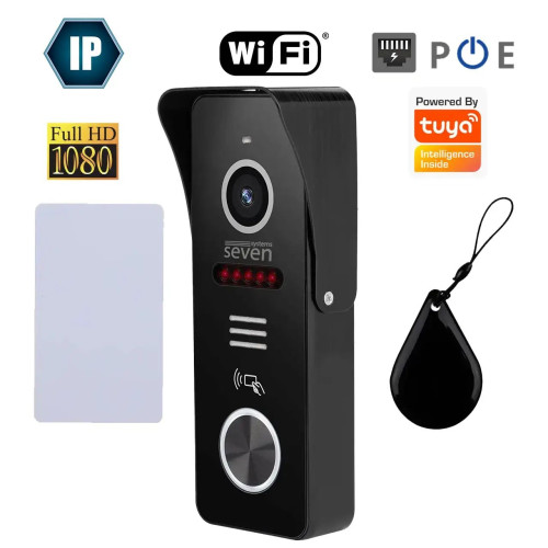 IP-панель виклику з вбудованим зчитувачем карт MIFARE SEVEN CP-7500FHD-Wi-Fi black