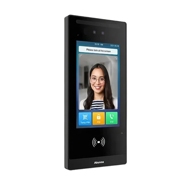 IP-відеопанель багатоабонентська 2Mp Akuvox E18C з екраном 7", розпізнаванням облич та зчитувачем EM-Marine / Mifare / NFC / BLE / QR