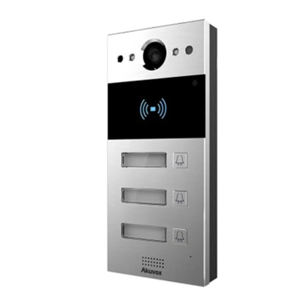 IP-відеопанель на 3 абоненти 2Mp Akuvox R20B SIP зі зчитувачем EM-Marine / Mifare / NFC