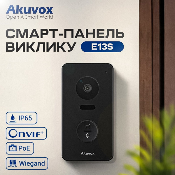 IP-відеопанель 2Mp Akuvox E13S SIP зі зчитувачем Mifare / NFC