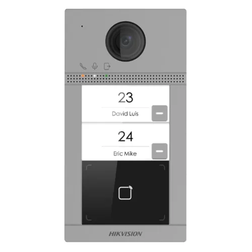 2 Мп IP виклична панель на 2 абонента з ІЧ підсвічуванням і Wi-Fi DS-KV8213-WME1/Flush(B)