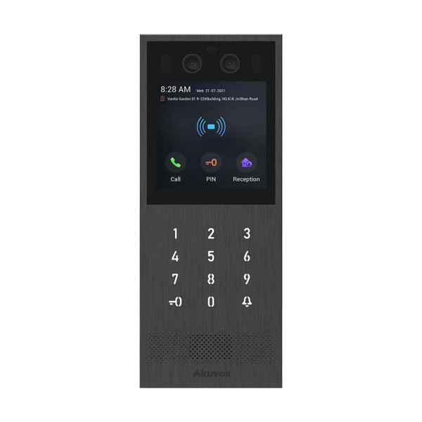 IP-відеопанель багатоабонентська 2Mp Akuvox X912S з екраном 4", розпізнаванням облич та зчитувачем EM-Marine / Mifare / NFC / BLE / QR