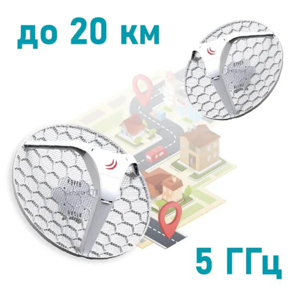 Зовнішній бездротовий міст 5 ГГц MikroTik LHG HP5 (RBLHG-5HPnD)