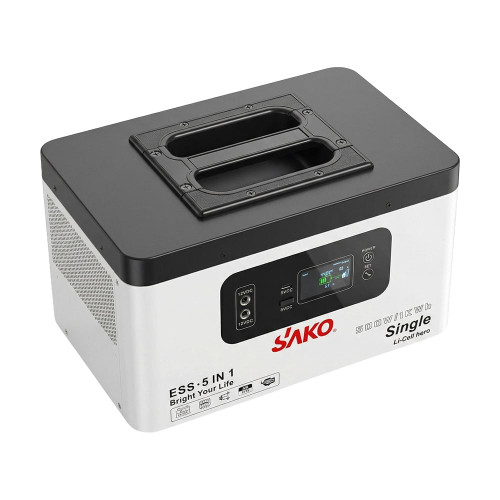 Портативна зарядна станція Sako Alpha-ESS-500W/1KWh. Потужність 500 Вт, енергоємність 1004.8 Вт*год, LifePO4