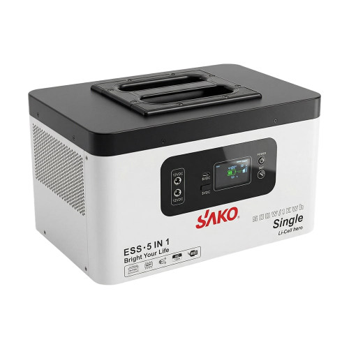Портативна зарядна станція Sako Alpha-ESS-500W/1KWh. Потужність 500 Вт, енергоємність 1004.8 Вт*год, LifePO4