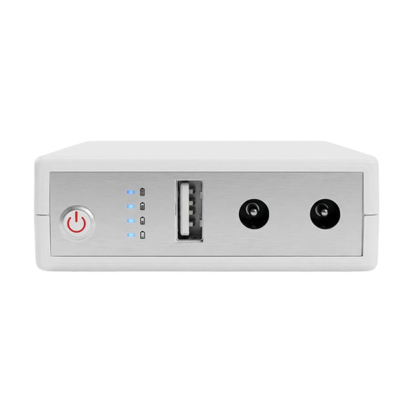 Комплект Mini UPS з блоком живлення: джерело безперебійного живлення Mini UPS WGP UPS103A White 10400mAh 5V/9V/12V, Li-ion 4*2.6Ah, для роутера і оптичного термінала та блок живлення SPF-1202B 12V/2A (24W)