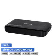 Джерело безперебійного живлення DC UPS Trinix TRX-MUPS-1812 Type-C (20000mAh LiFePo4) 5V/9V/12V/24V/PoE, LiFePo4 4*5Ah, для роутера і медіаконвертера
