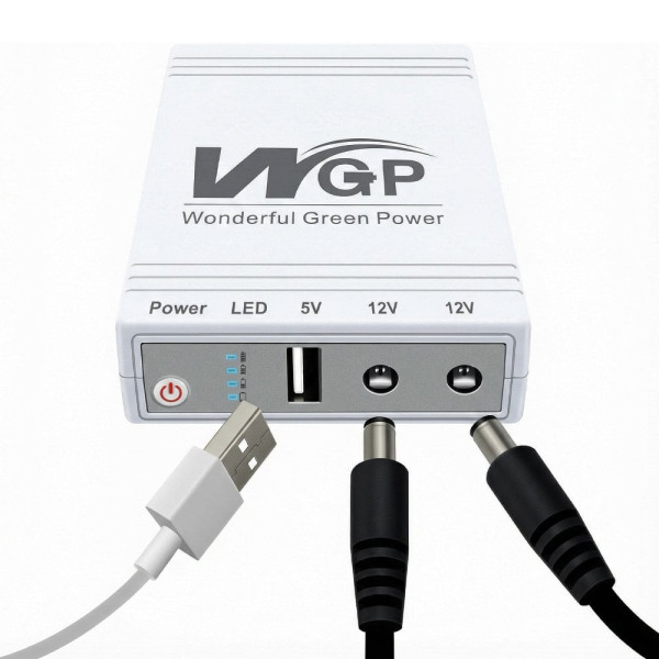 Джерело безперебійного живлення з блоком живлення Mini UPS WGP UPS103C Quick Charge 20000mAh 5V/12V/12V, Li-ion 4*5Ah, для роутера та оптичного терміналу