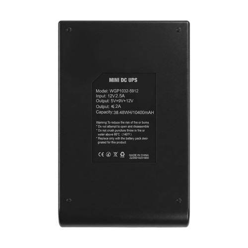 Комплект Mini UPS з блоком живлення: джерело безперебійного живлення Mini UPS WGP UPS1032 Black 10400mAh 5V/9V/12V, Li-ion 4*2.6Ah, для роутера і оптичного термінала та блок живлення SPF-1202B 12V/2A (24W)